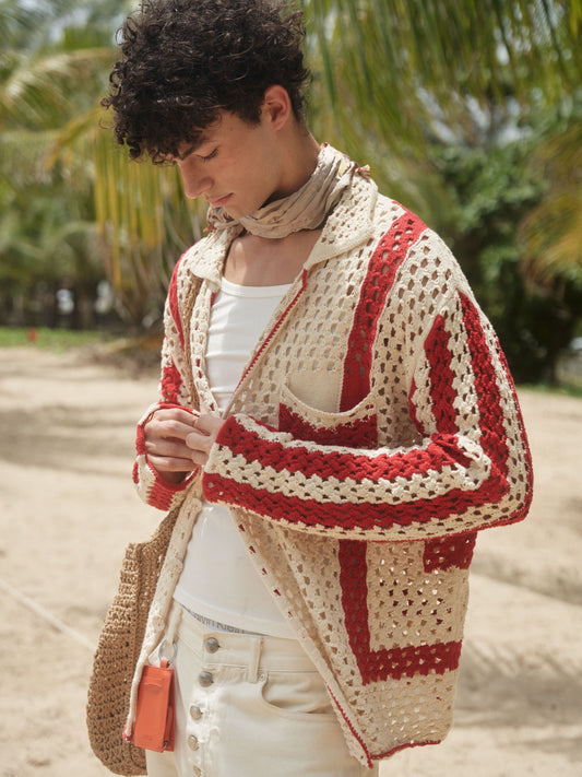 Retro21 R21 knitted openwork long-sleeved shirt