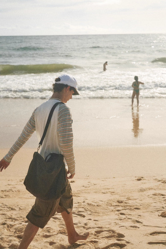 Retro21 R21 washed and aged dark brown wide-leg all-cotton seven-inch pocket pants