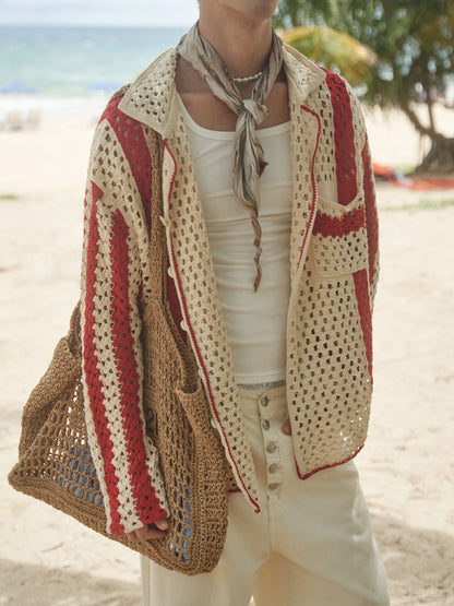 Retro21 R21 knitted openwork long-sleeved shirt