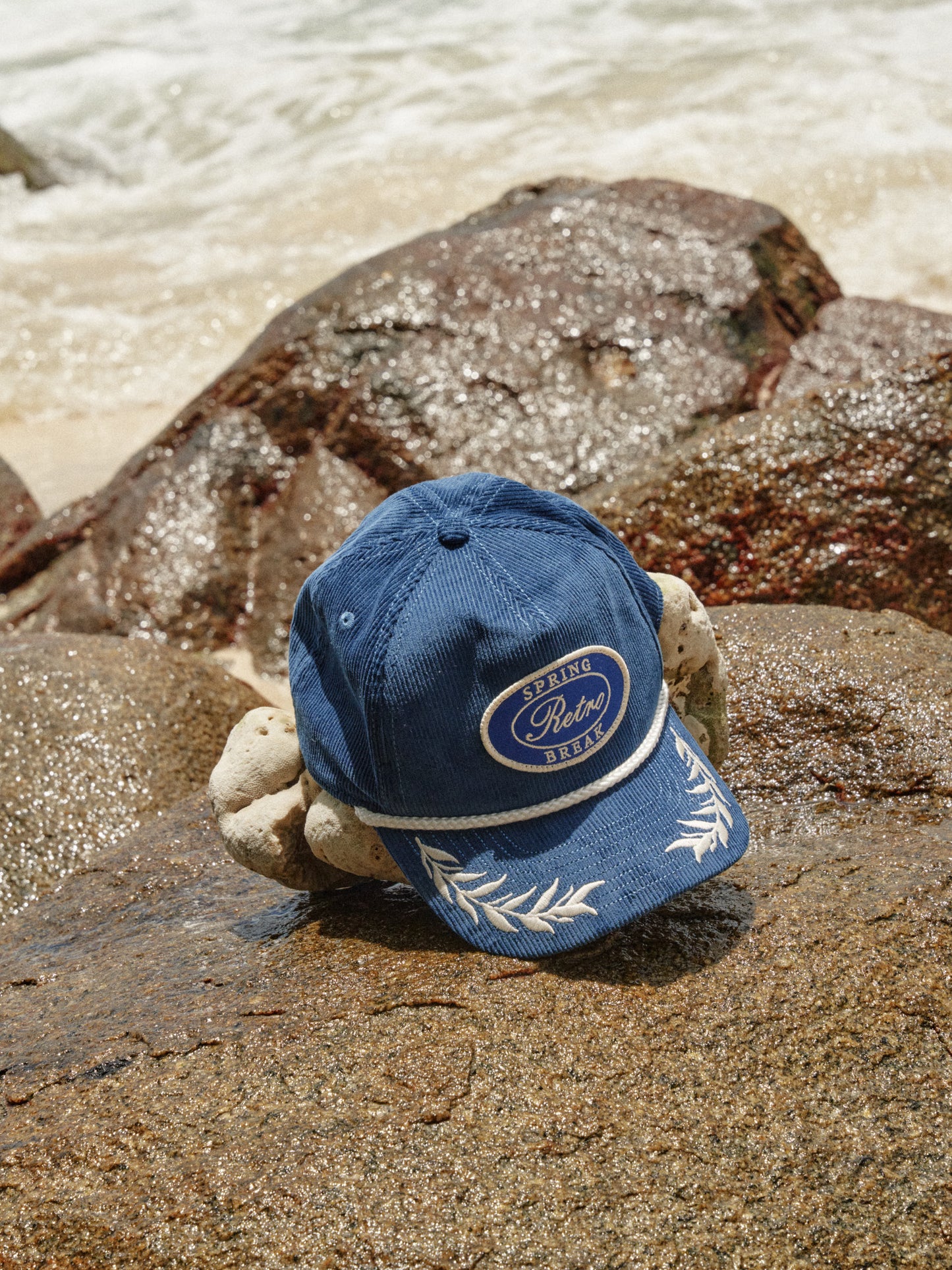 Retro21 R21 blue corduroy Navy emblem brand logo embroidered baseball cap