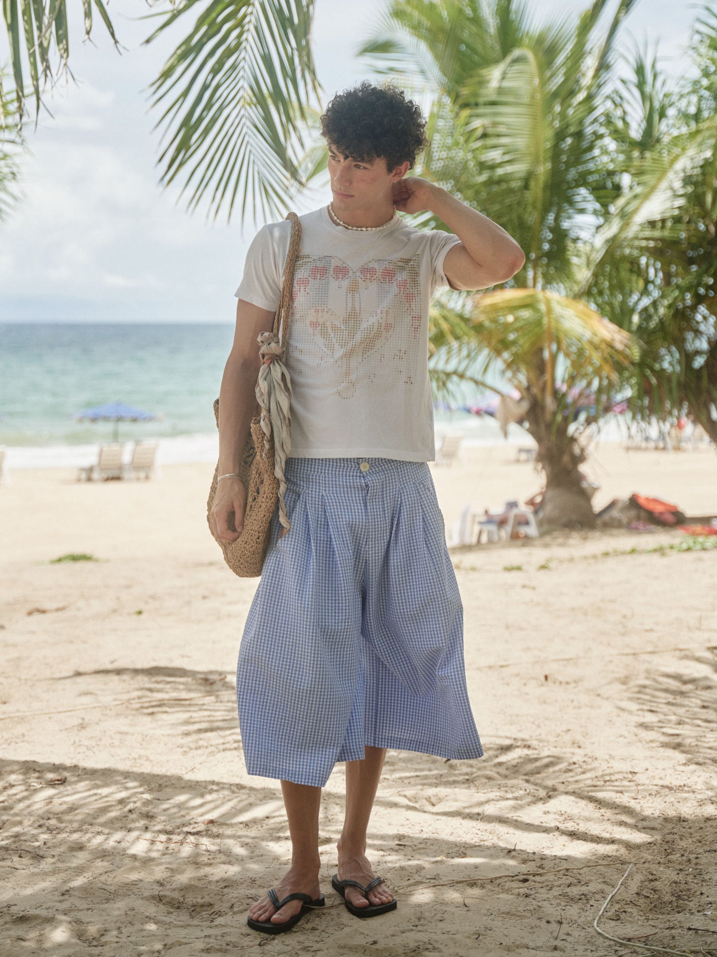 Retro21 R21 white liquid ammonia fabric slim fit island heart digital print T-shirt