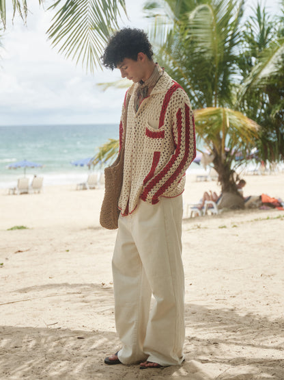 Retro21 R21 knitted openwork long-sleeved shirt