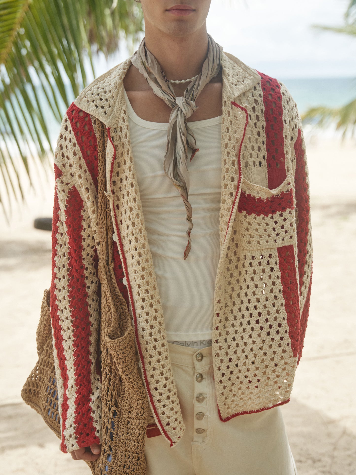 Retro21 R21 knitted openwork long-sleeved shirt