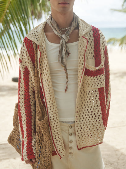 Retro21 R21 knitted openwork long-sleeved shirt