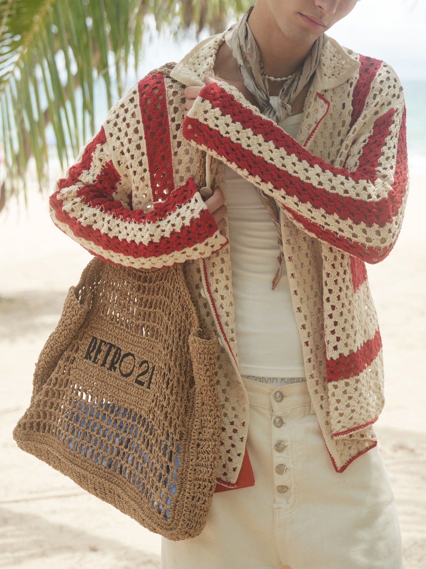 Retro21 R21 knitted openwork long-sleeved shirt