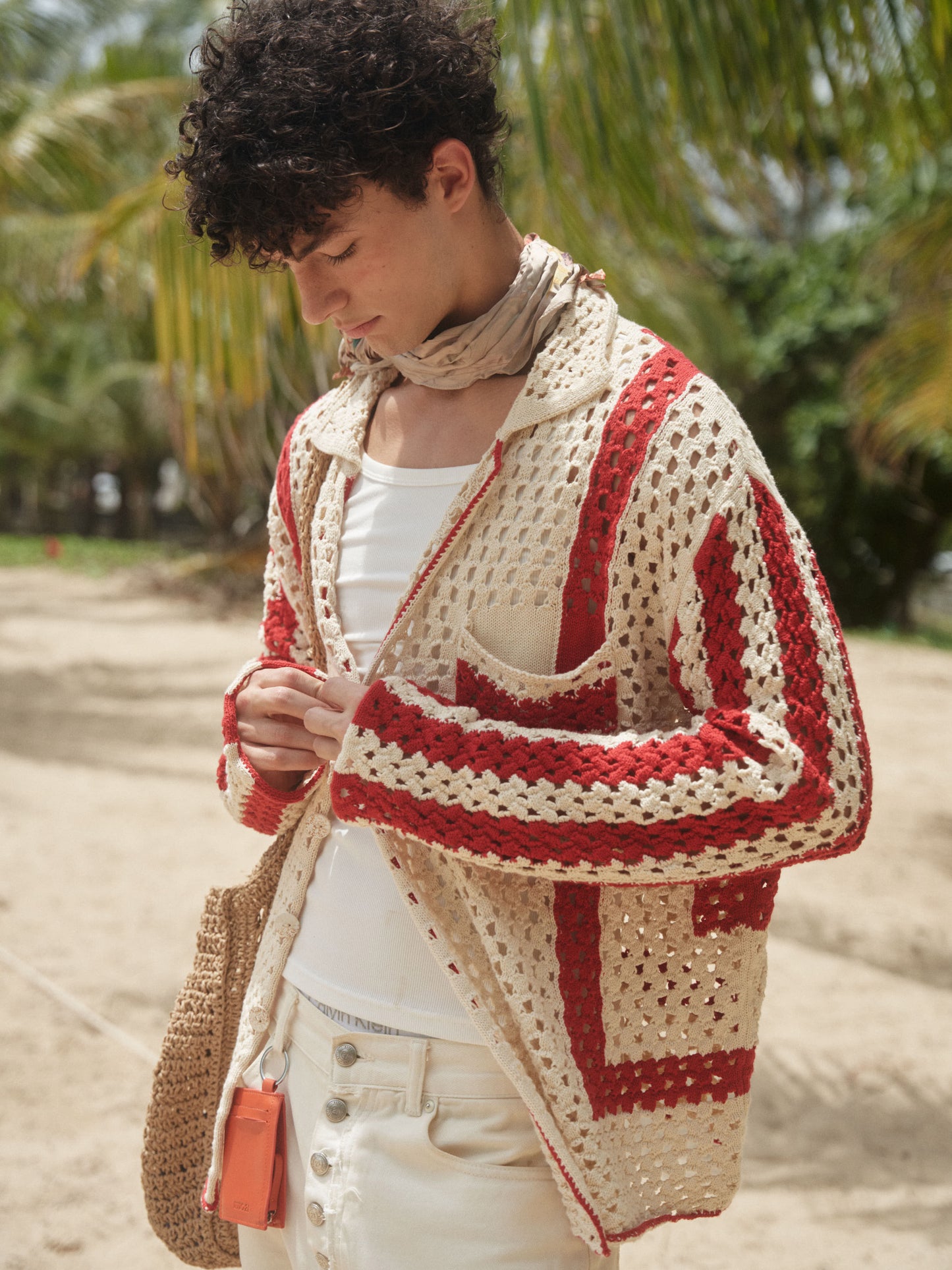 Retro21 R21 knitted openwork long-sleeved shirt