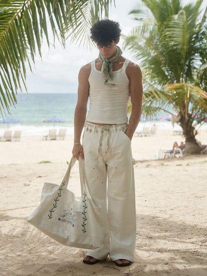 Retro21 R21 white canvas baby bag Casual commuting bag