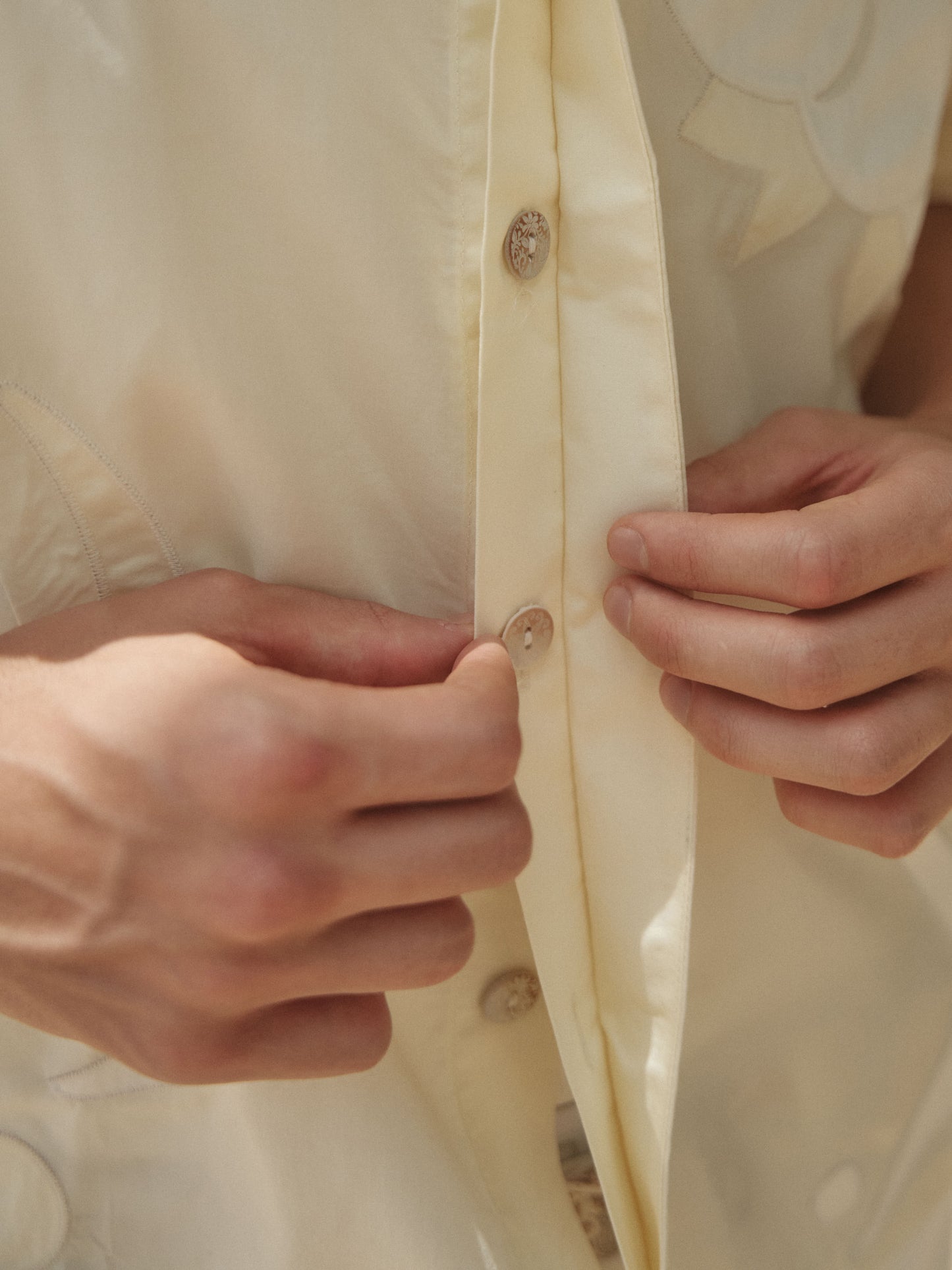 Retro21 R21 Summer Island patchwork beige short-sleeved shirt