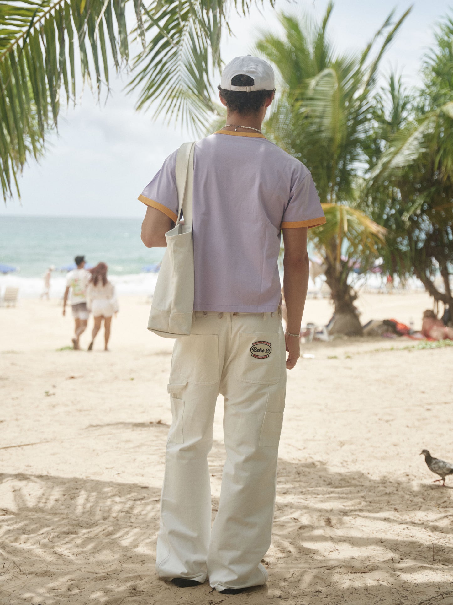 Retro21 R21 white canvas baby bag Casual commuting bag