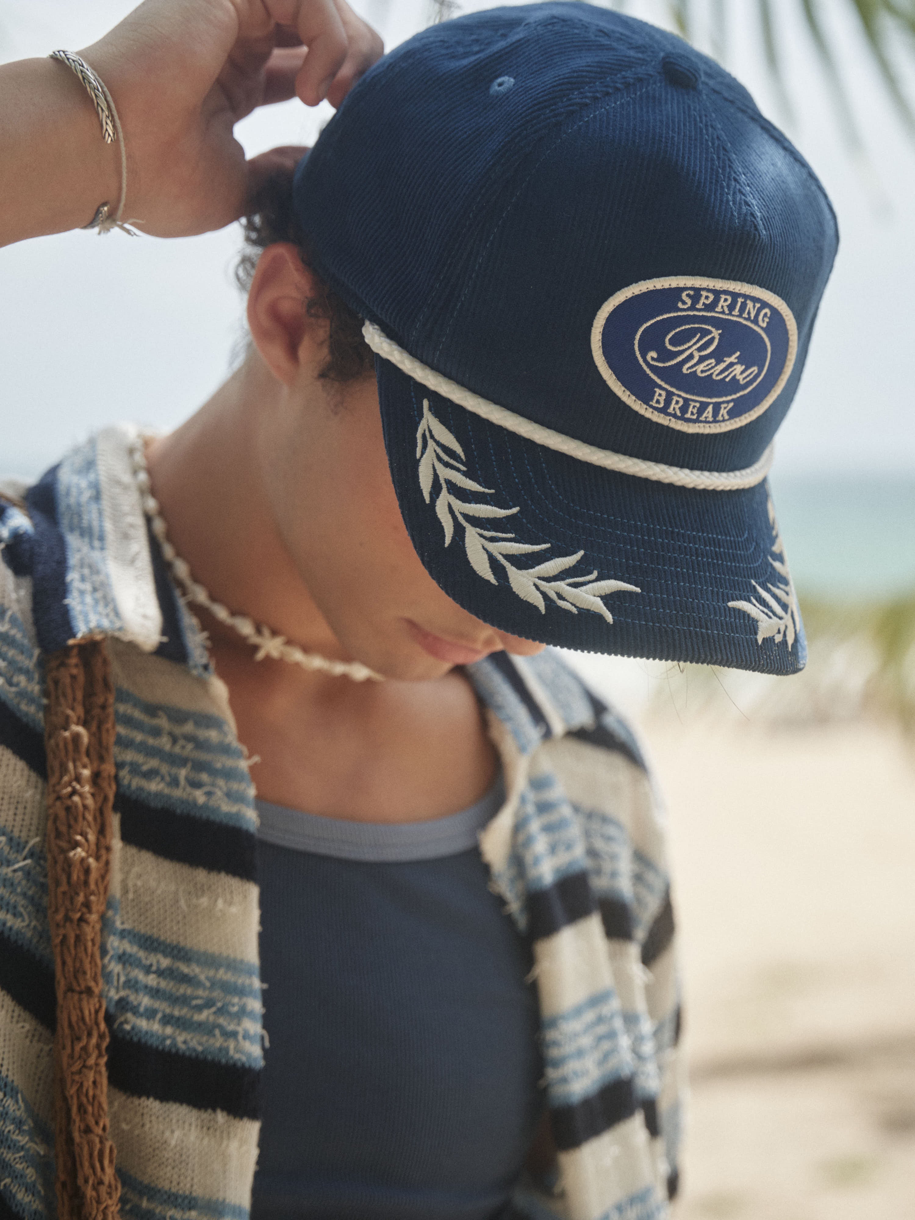 Retro21 R21 blue corduroy Navy emblem brand logo embroidered baseball