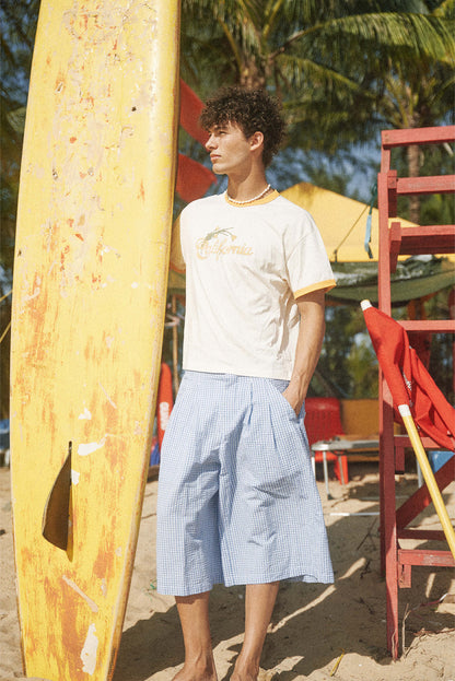 Retro21 R21 color-blocking and printed slimming T-shirt