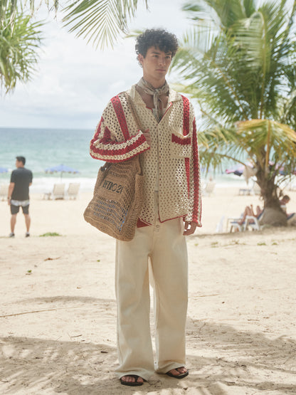 Retro21 R21 knitted openwork long-sleeved shirt