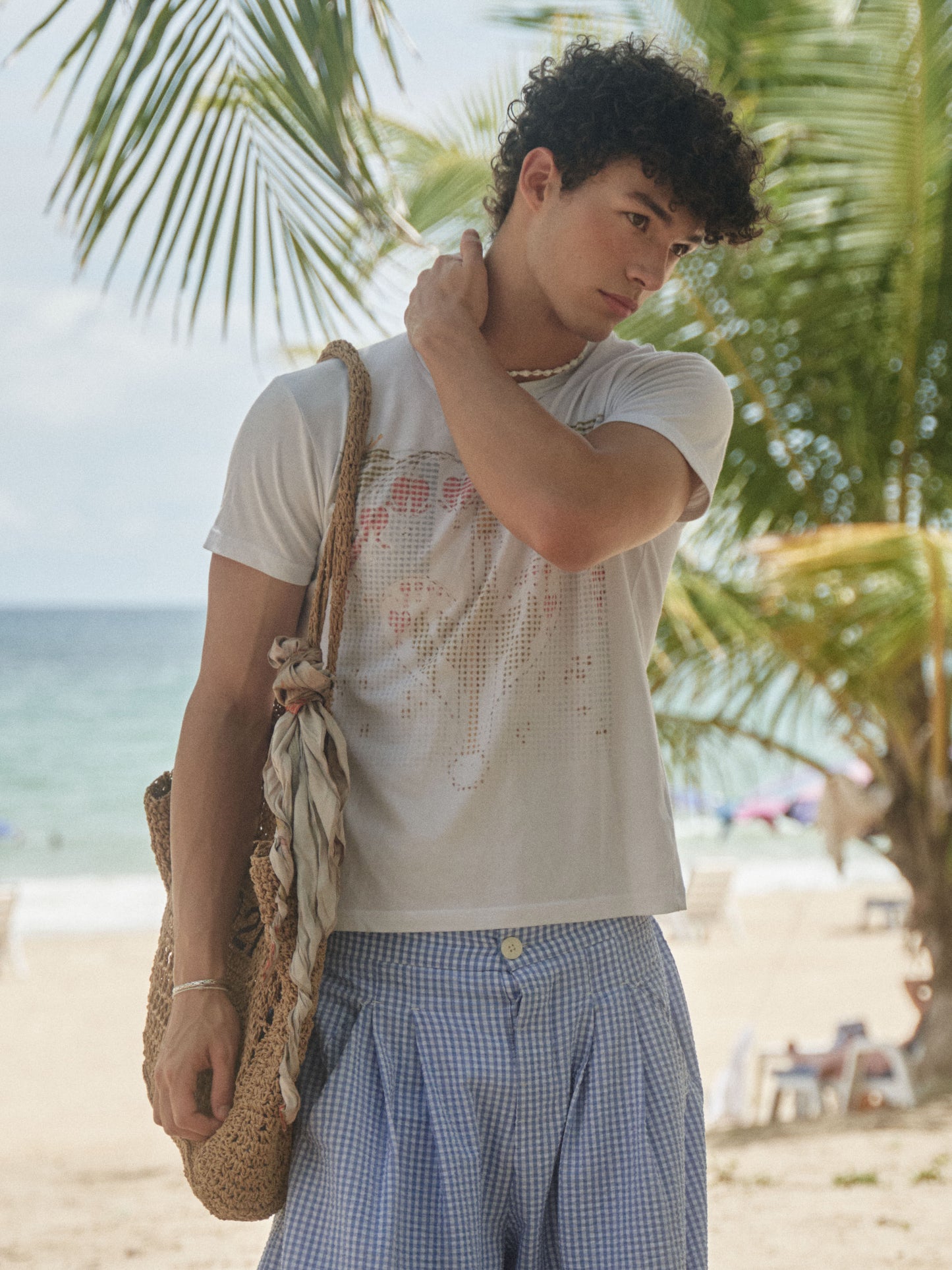 Retro21 R21 white liquid ammonia fabric slim fit island heart digital print T-shirt