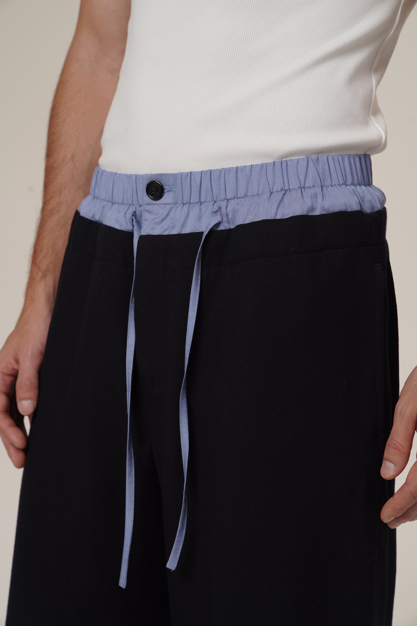 Retro 21 R21 patchwork double-waisted Italian imported 100% wool suit trousers