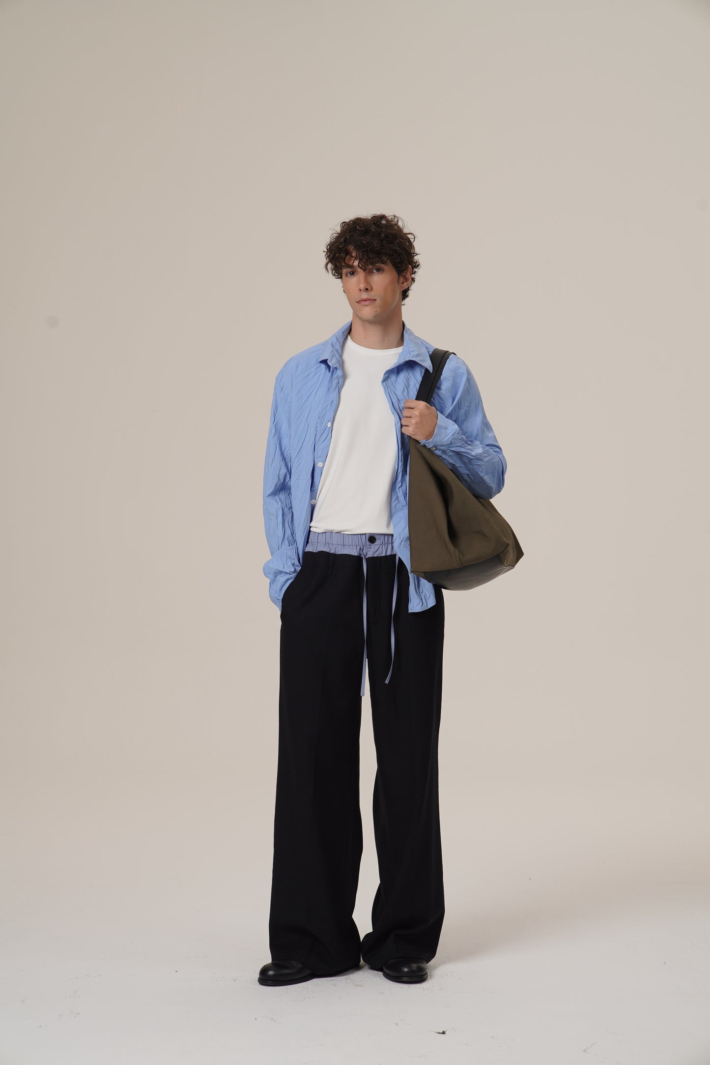 Retro 21 R21 patchwork double-waisted Italian imported 100% wool suit trousers