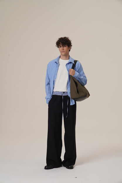 Retro 21 R21 patchwork double-waisted Italian imported 100% wool suit trousers