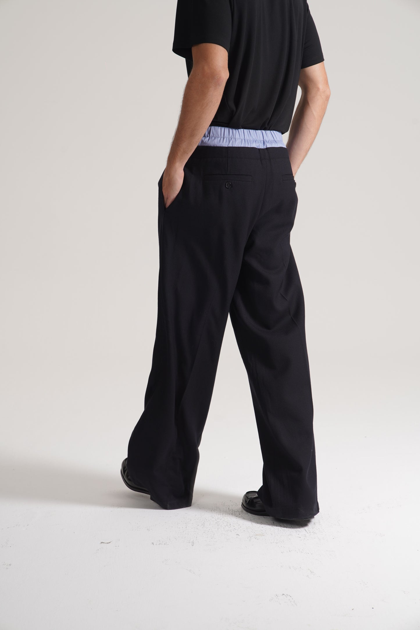 Retro 21 R21 patchwork double-waisted Italian imported 100% wool suit trousers