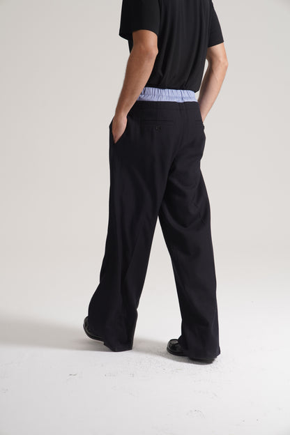 Retro 21 R21 patchwork double-waisted Italian imported 100% wool suit trousers