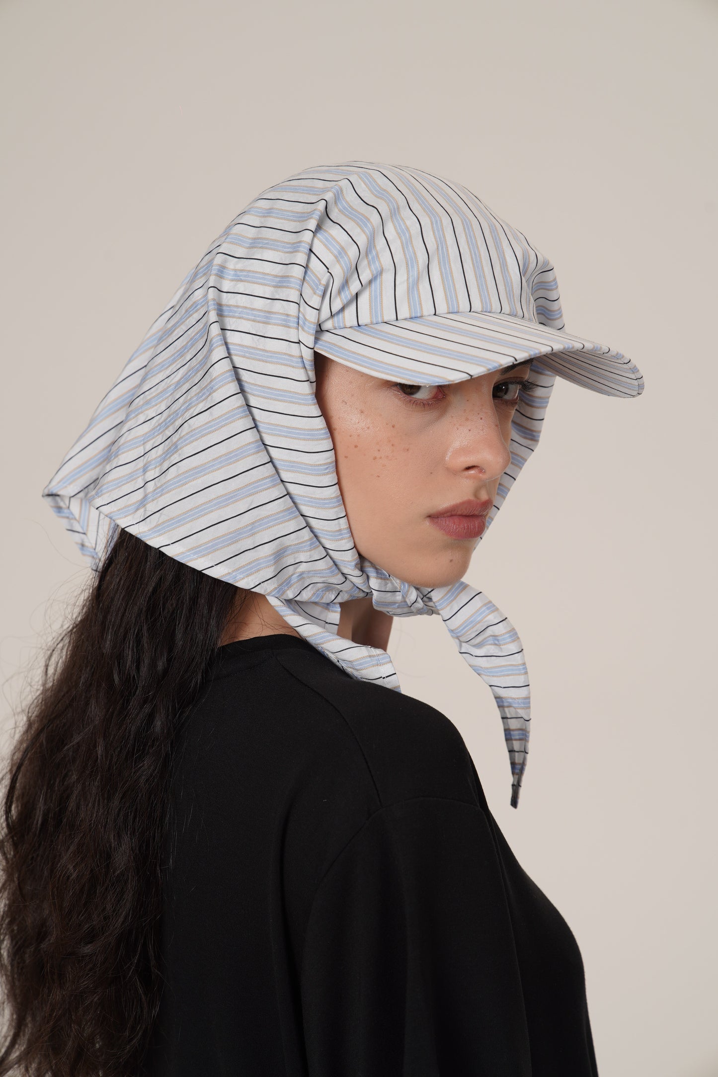 Retro 21 R21 Multi-functional color-blocking Silk Scarf Baseball cap