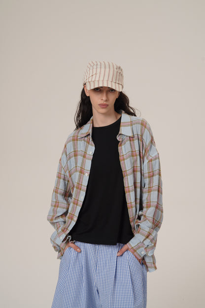 Retro 21 R21 Multi-functional color-blocking Silk Scarf Baseball cap