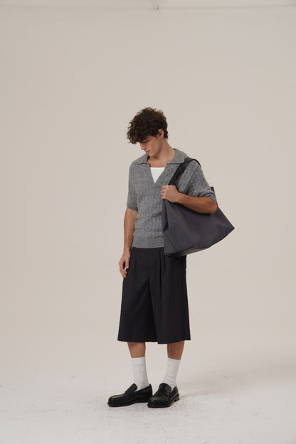 Retro 21 R21 Casual pleated striped 7-inch trousers