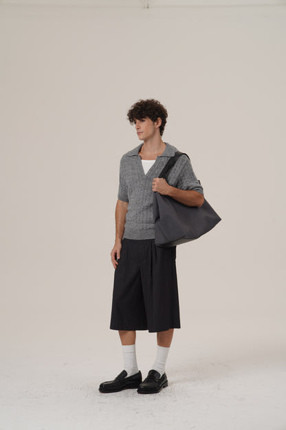 Retro 21 R21 Casual pleated striped 7-inch trousers