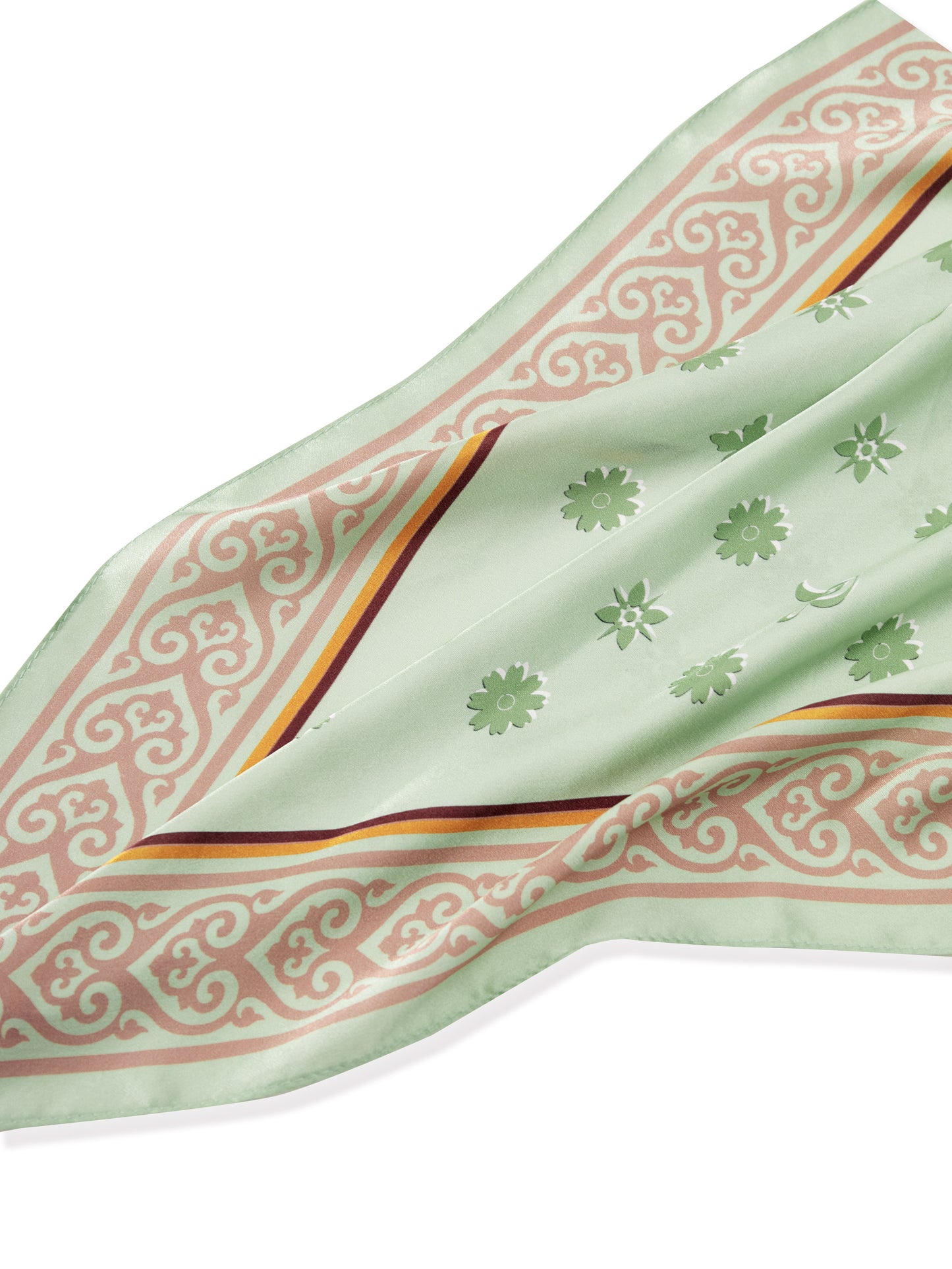 Retro21 R21 100% mulberry silk avocado color brand logo silk scarf