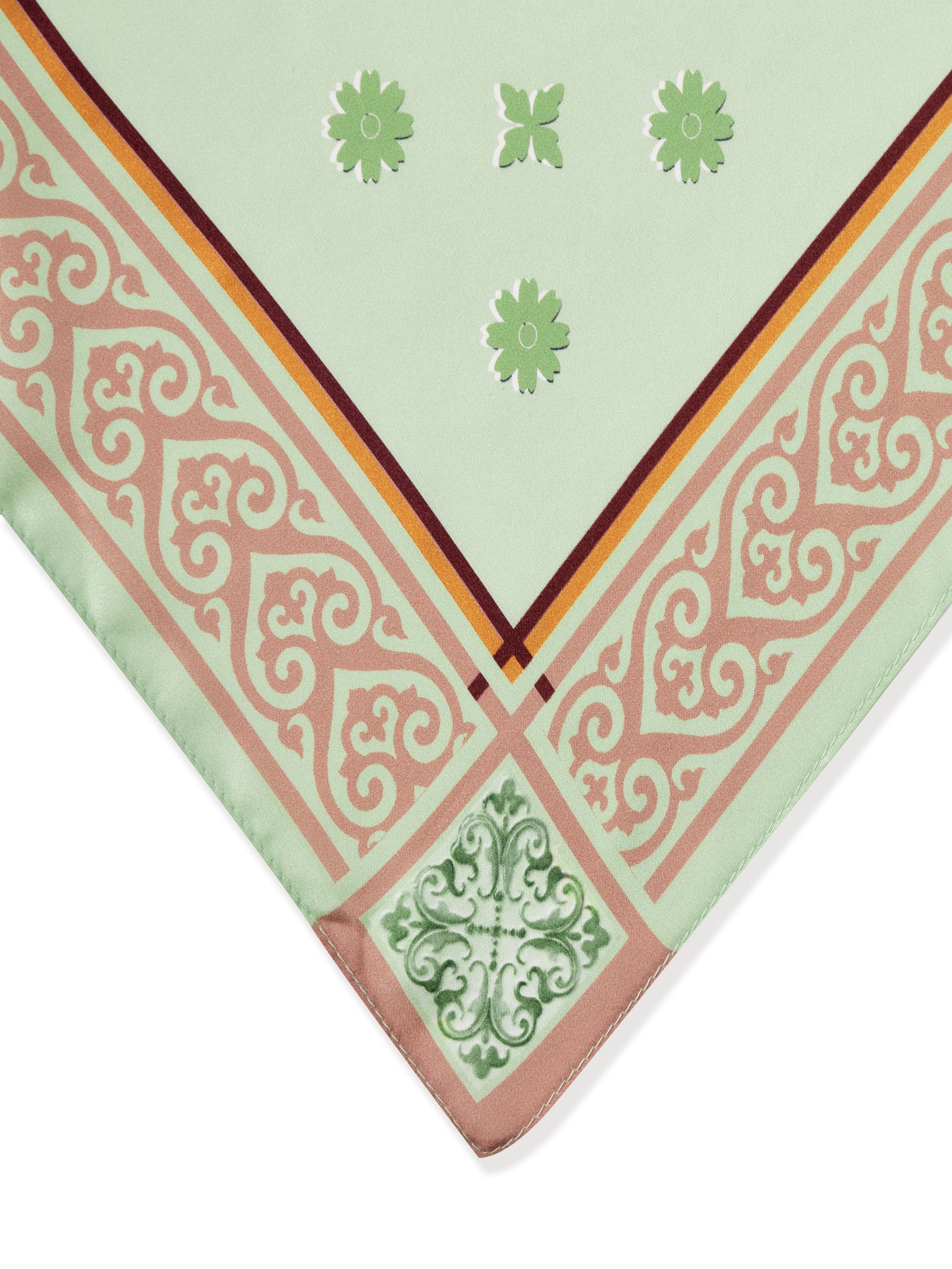 Retro21 R21 100% mulberry silk avocado color brand logo silk scarf