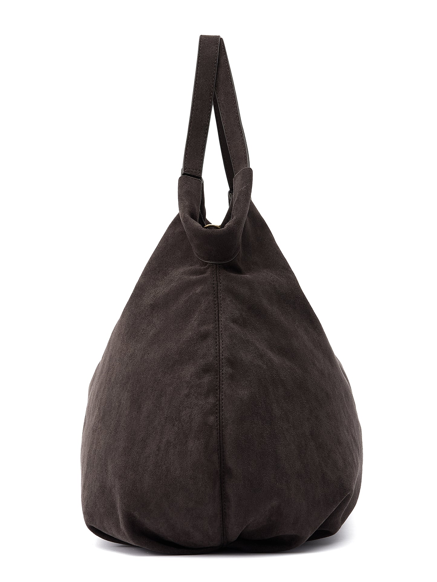 Retro21 R21 Dark brown three-dimensional pleated single-shoulder shell-shaped wandering bag, suede bag