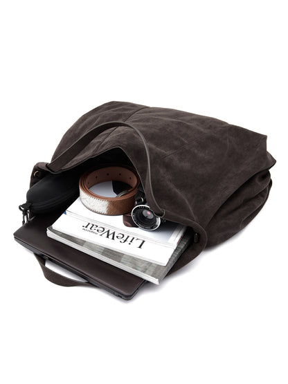 Retro21 R21 Dark brown three-dimensional pleated single-shoulder shell-shaped wandering bag, suede bag