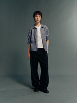100% French Linen Relaxed Lightweight Cropped Collared Shirt