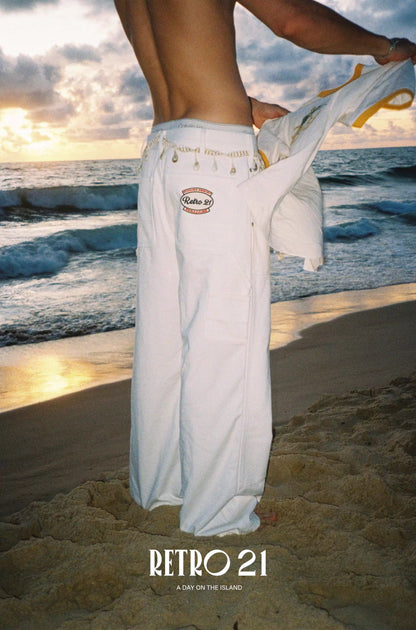 Retro21 R21 white knee-length jeans