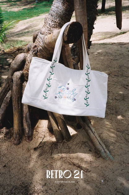 Retro21 R21 white canvas baby bag Casual commuting bag