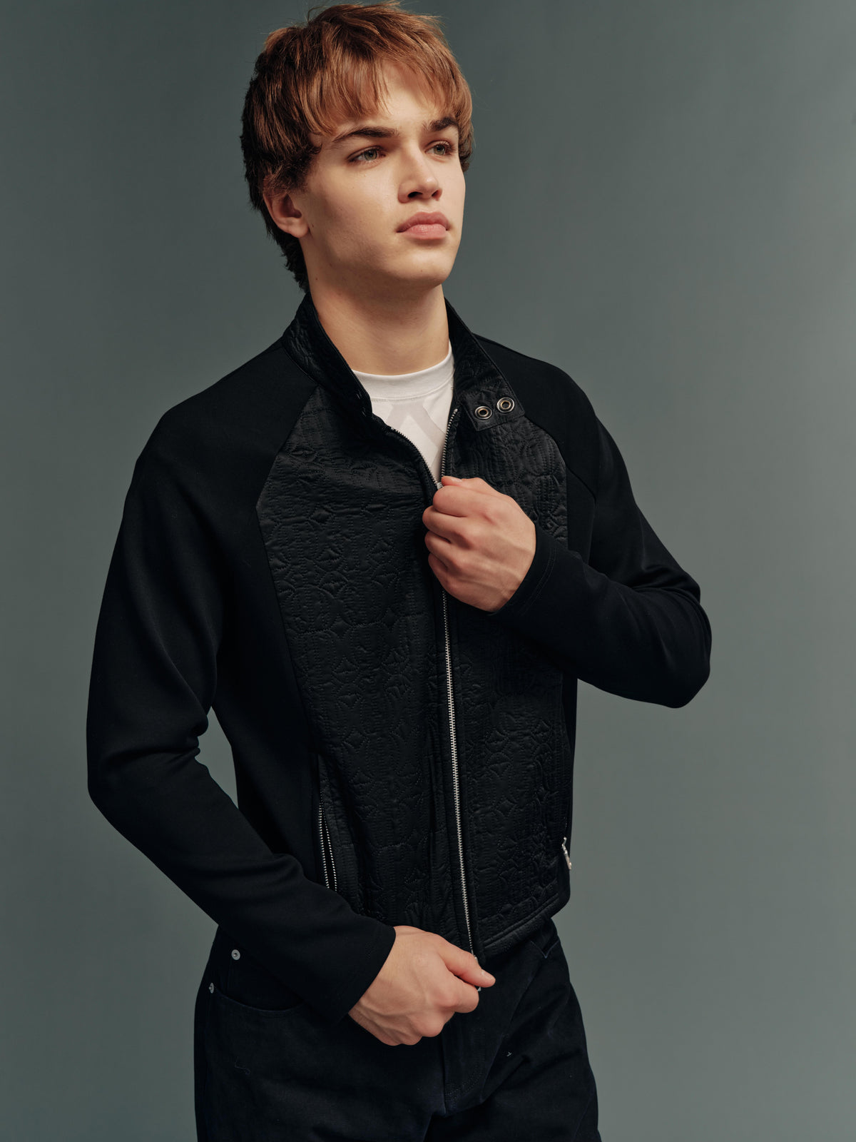 Thinsulate™-Padded Quilted Air-Layer Raglan-Zip G9 Harrington Jacket